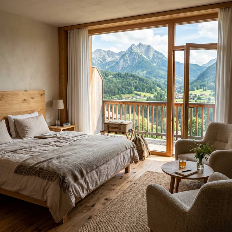 Entdecke die Ruhe und das klare Licht der Allgäuer Berge direkt aus deinem Zi…